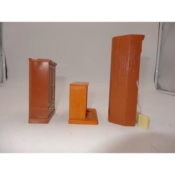 Loving Family Fisher Price Dollhouse Bookcase Corner Shelf Fireplace and Armoire - Picture 9 of 14